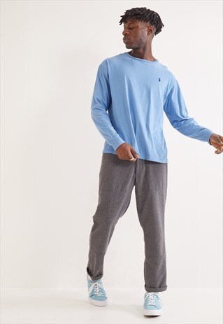 VINTAGE RALPH LAUREN LONG SLEEVE TOP BLUE