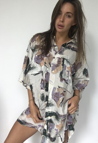 PATTERNED OVERSIZED RETRO VINTAGE UNISEX FESTIVAL SHIRT