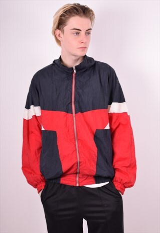 MENS VINTAGE TRACKSUIT TOP JACKET LARGE MULTI 90'S