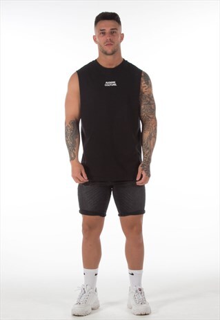 BLACK TEXT LOGO TANK