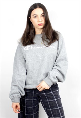 90'S RETRO GREY & WHITE OVERSIZED SWEATSHIRT