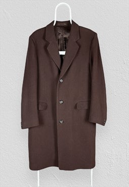 Kilmaine Brown Wool Overcoat Crombie Coat Mens UK 40 Medium