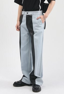 Women's Leather Panel Contrast Jeans SS2022 VOL.4