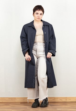 VINTAGE 80S BLUE MAC TRENCH COAT