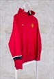 VINTAGE NIKE MANCHESTER UNITED HOODIE RED SMALL