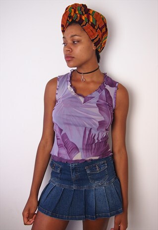 PURPLE FOLIAGE PRINT 90S TOP