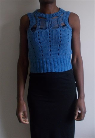 Ladder Crop Top with Pointelle Detail