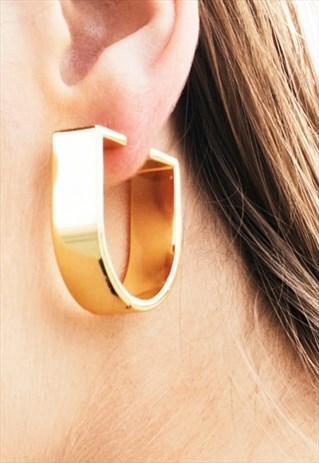 GOLD OMEGA EARRINGS