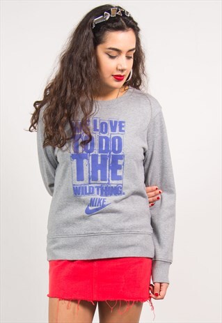 NIKE VINTAGE 90'S GREY SLOGAN SWEATSHIRT