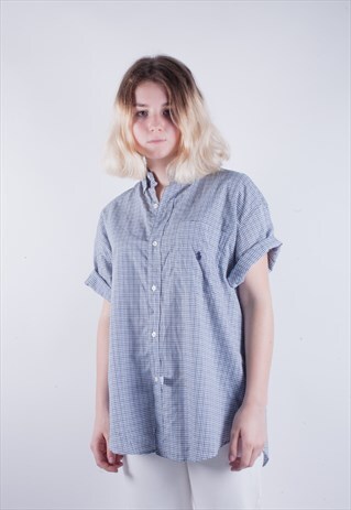 VINTAGE 90'S RALPH LAUREN SMALL CHECK LOOSE FITTING SHIRT
