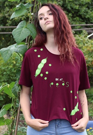 HAND PAINTED UNISEX, BE A PEAS TEE