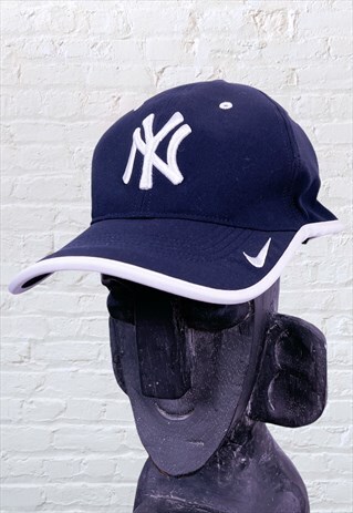 VINTAGE NIKE NY NEW YORK YANKEES CAP HAT BLUE