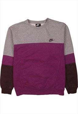 Vintage 90's Nike Sweatshirt Swoosh Crew Neck Grey Large