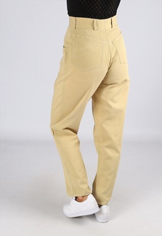 HIGH WAISTED WIDE TAPERED LEG JEANS TROUSERS UK 8 (2EH)