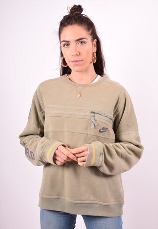NIKE WOMENS VINTAGE SWEATSHIRT JUMPER MEDIUM GREEN 90'S