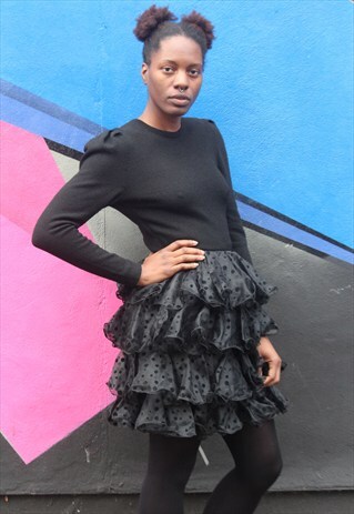 1980'S JUMPER DRESS WITH RARA SKIRT