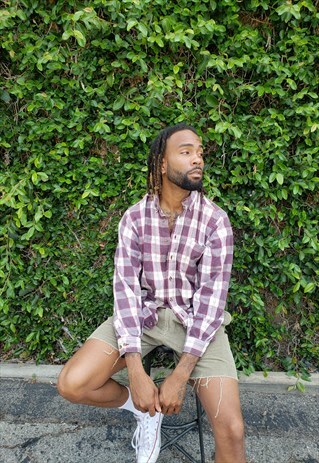 90S HERITAGE PREPPY SKATER GRUNGE SOFT FLANNEL PLAID SHIRT