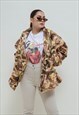 VINTAGE 90S GRUNGE MULTICOLOR GRAPHIC PUFFER JACKET WOMENS M