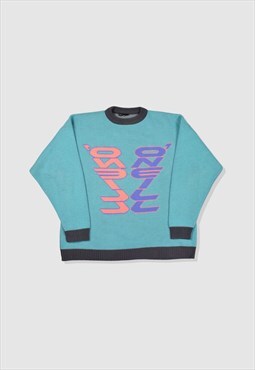 Vintage 1990s O'Neill Heavy Knit Jumper in Turquoise