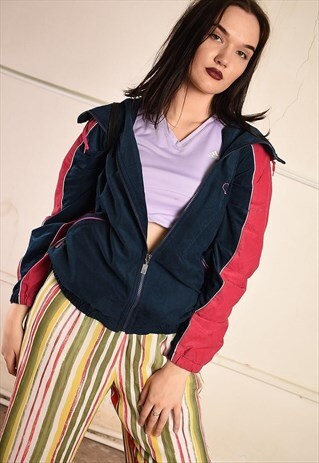 Y2K RETRO VELVET TRACK OVERSIZED SPORTS ATHLEISURE JACKET