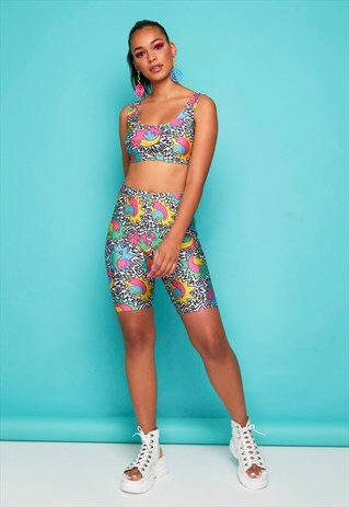 HOT IN THE 90'S HIGH WAISTED SHORTS / CROP TOP SET