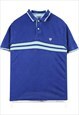 Vintage 90's Chaps Polo Shirt Short Sleeve Button Up Blue
