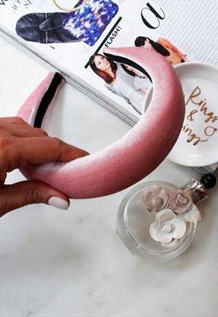 PINK VELVET PADDED ALICE HEAD BAND