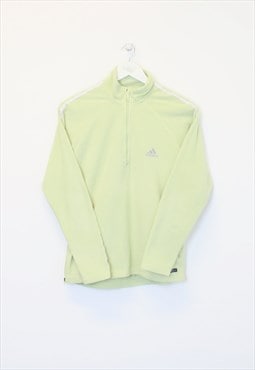 Vintage Women's 90s Adidas fleece in neon green. Best fits M