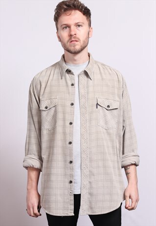 VINTAGE CORDUROY CORD SHIRT BEIGE