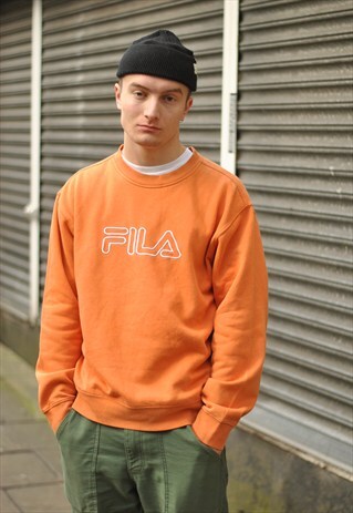 VINTAGE FILA SPELL OUT LOGO SWEATER