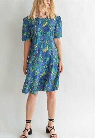 VINTAGE 60S MIDI DRESS IN BLUE