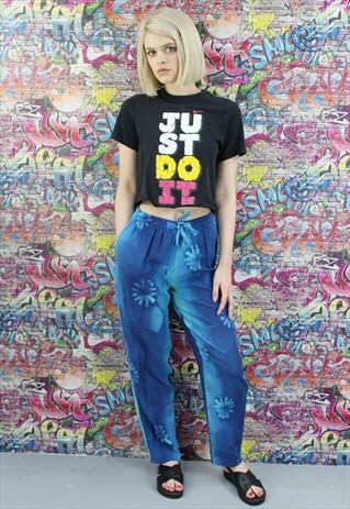 VINTAGE 90S PATTERNED FESTIVAL TROUSERS. YOGA FUNKY. UNISEX.