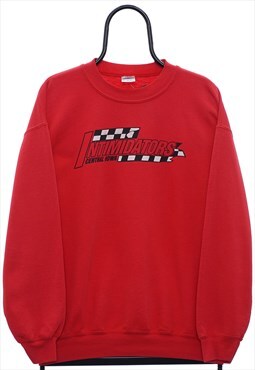 Vintage Intimidators Racing Graphic Red Sweatshirt Mens