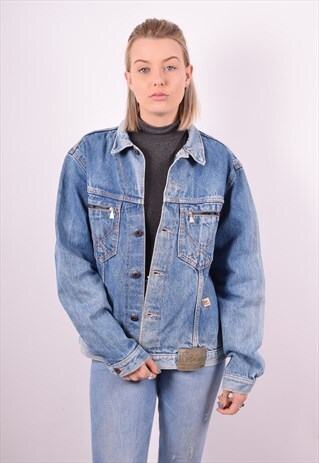 WOMENS VINTAGE DENIM JACKET XL BLUE 90S