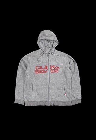 VINTAGE 00S QUIKSILVER FLEECE HOODIE IN GREY