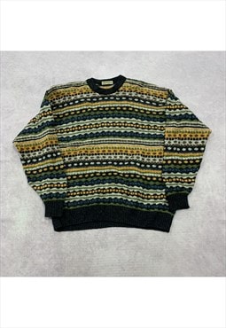 Vintage abstract knitted jumper Men's XL