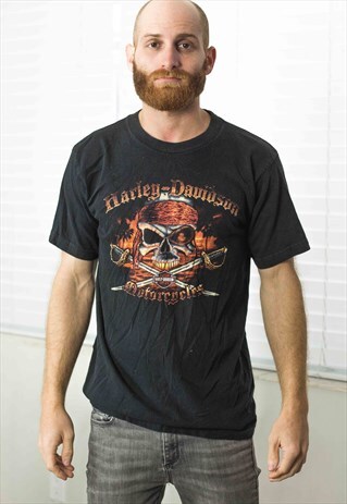 VINTAGE HARLEY DAVIDSON T-SHIRT LOGO 90S M 7.8
