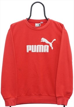 Vintage Puma Red Spellout Sweatshirt Womens