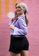 LILAC COTTON CROPPED SHIRT 