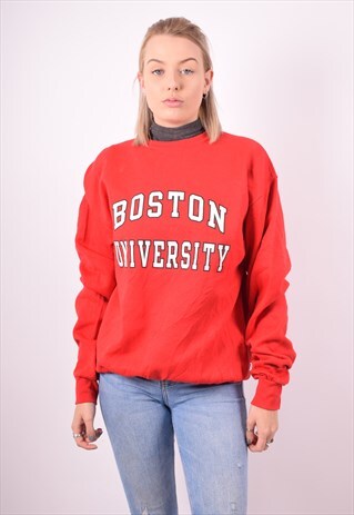 CHAMPION WOMENS VINTAGE SWEATSHIRT JUMPER MEDIUM RED 90S