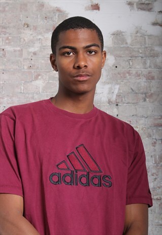 VINTAGE ADIDAS BIG LOGO T-SHIRT RED