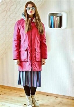 Red vintage parka coat