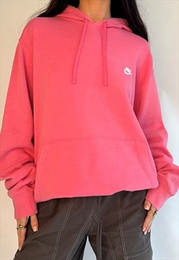 Vintage Nike Pink Embroidered Drawstring Hoodie