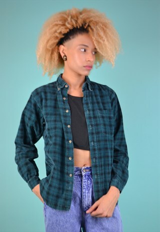 VINTAGE 90'S CHECKED CORDUROY SHIRT