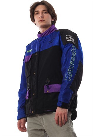 VINTAGE KAWASAKI JACKET RACING 90S BLUE