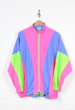 Vintage Festival Shell Suit Jacket Retro Block Colour XL