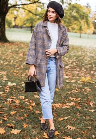VINTAGE-INSPIRED PLAID COAT