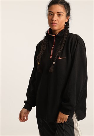 VINTAGE NIKE EMBROIDERED LOGO 1/4 ZIP SWEATSHIRT