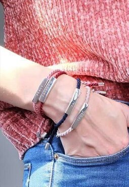 Trust in Us Reminder Braided Bracelet Women Silver Bracelet
