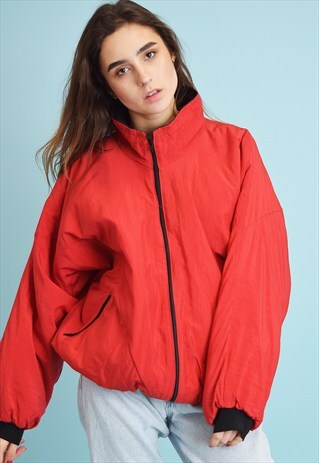 VINTAGE 90'S RETRO ATHLEISURE BOMBER PUFFER JACKET